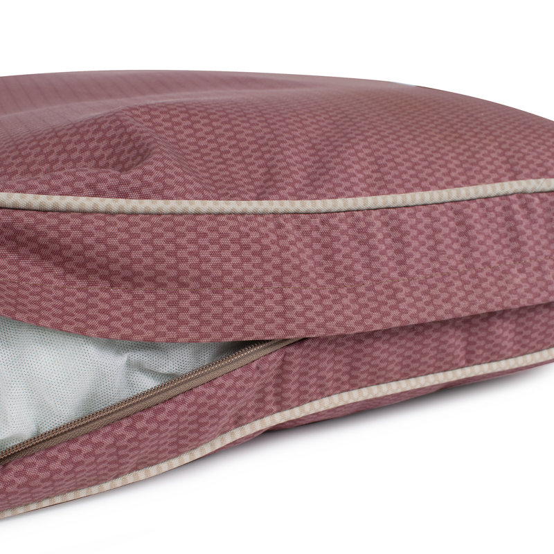 GreenDog Checkered Wave Pet Napper Dog Bed with Removable Cover , Wavy Red, Large (42"w x 30"d x 4"h)