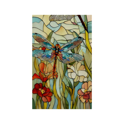Drapeau de jardin à motif floral libellule double face 12 po x 18 po
