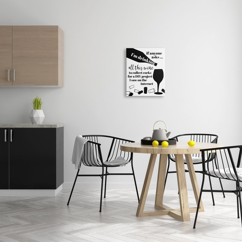 «Funny Wine DIY» sur impression sur toile, H 20 po x l 16 po x P 1,5 po
