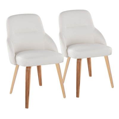York Upholstered Contemporary Chair In Faux Leather By Lumisource - Set Of 2
