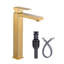 Robinet de salle de bain monocorps à poignée simple avec drain High Arc-103560311