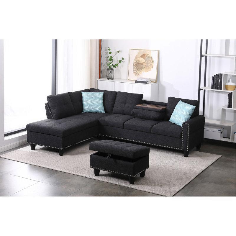 Rivet - Trimmed L - Shaped Sofa