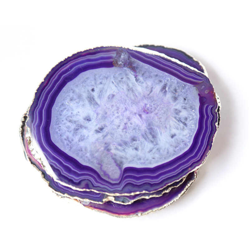 Coaster Crystal Coaster, Silver Plated