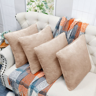 Reversible Faux Fur Throw Pillow Cover