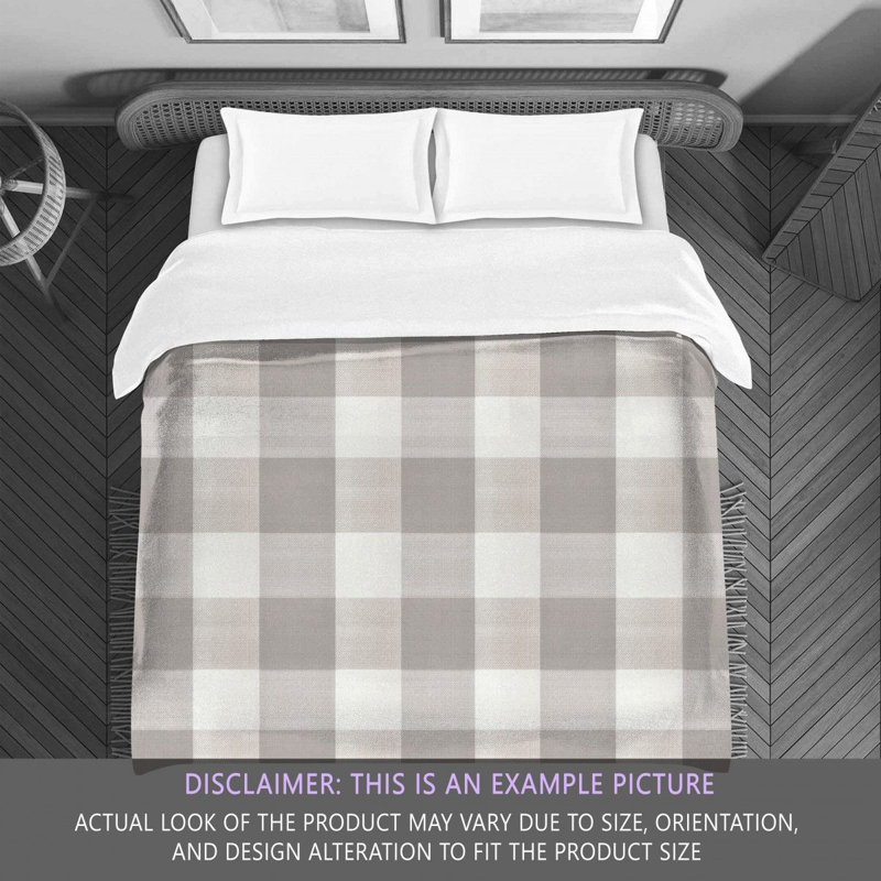 Gingham Comforter, Twin Comforter, Gray/Beige