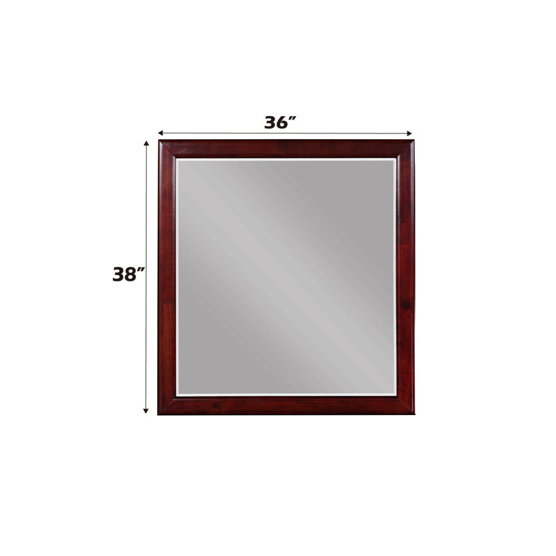 Miroir cerise pour la maison, Rectangulaire, Brun, 38 po x 36 po