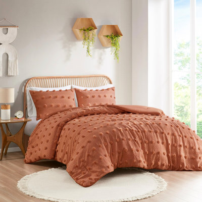 Literie élégante - Édredon pour lit double / grand lit de couleur rouille