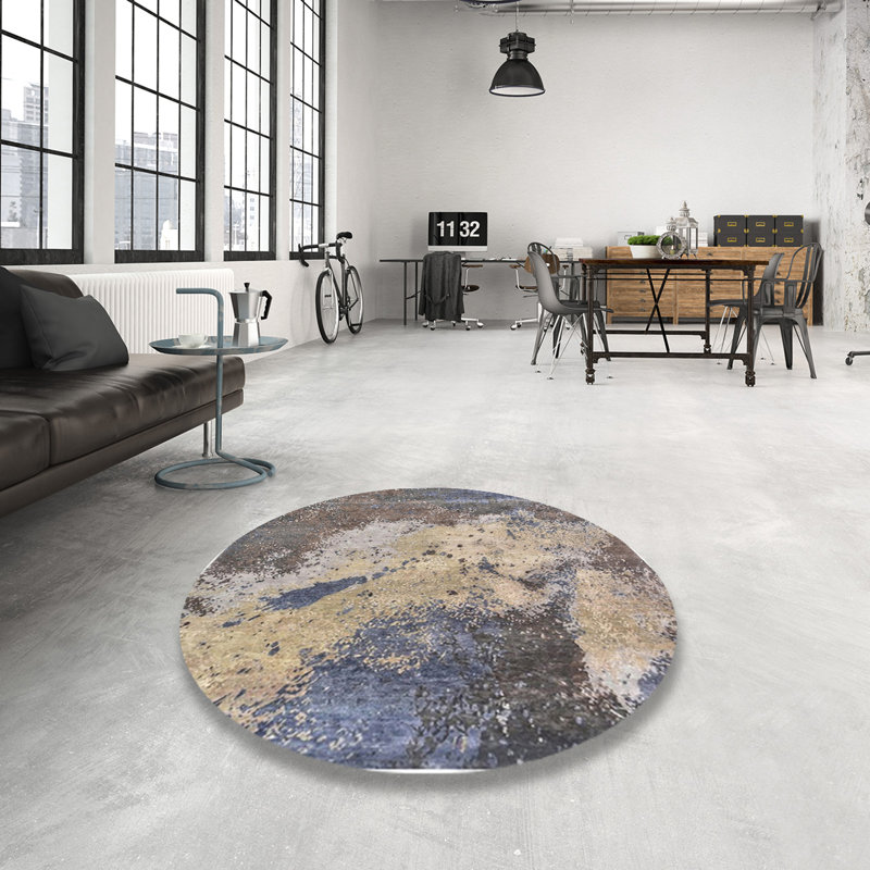 Abstract Indoor Rug, Round 4'