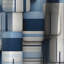 Blocs géométriques blancs et bleus Harmony - Rideau occultant géométrique abstrait - 1 panneau-107626424