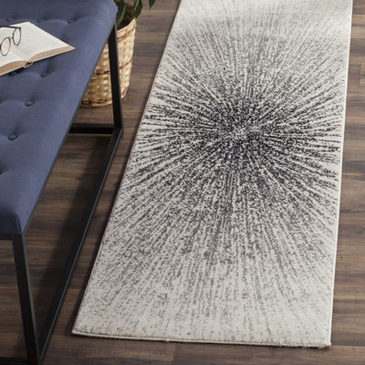 Abstract Black/Ivory Area Rug