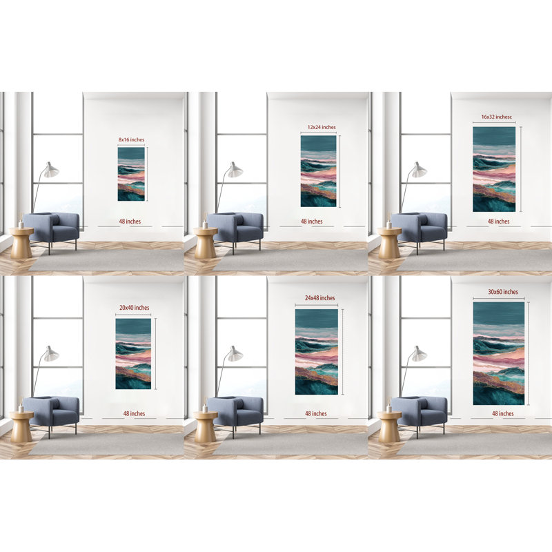 Abstract Canvas Artwork - Elegant Wall Art Abstract Picture for Living Room, Modern Landscape Art Wall Decor for Bedroom, High-Quality Wrapped Frame Print, 20×40 inches