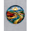 Horloge murale abstraite paysage abstrait en verre trempé, décor coloré Art moderne - horloge circulaire coucher de soleil vibrant, cadeau de maison unique-877602129-877602130