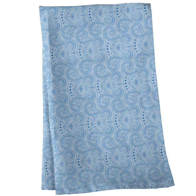 Serviette de thé à motif troisième œil, Sergé de coton, Bleu pâle