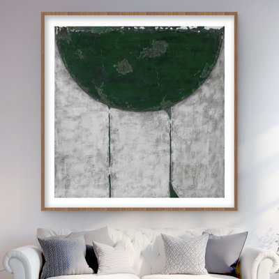 Green Half Circle - Contemporary Shapes Framed Matted Print