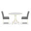 L'ensemble de salle à manger 3 pièces Mid-Century se compose d'une table ronde et de 2 chaises en tissu de polyester gris platine avec dossier élégant - Lin blanc-668743922-668743933-668743929