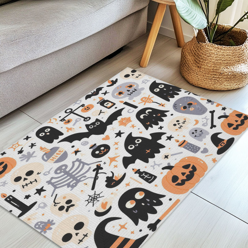 Haunted Night Parade Braided Rug, Rectangle 3' x 5'