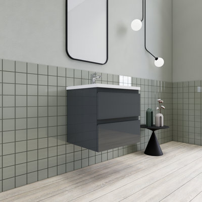 Meuble-lavabo flottant moderne simple Alcester Ivy Bronx