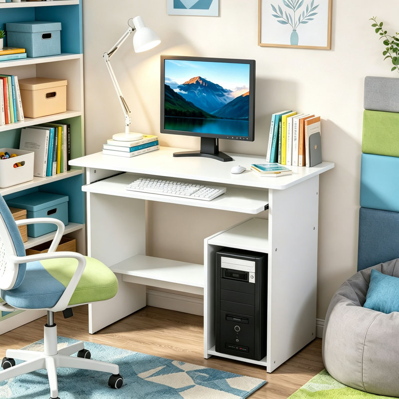 Particle Board / Chipboard Computer Desk, White