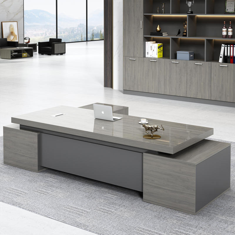 70.87"Modern Minimalist Grey L-shaped Desk, 29.53" H x 70.87" W x 62.99" D