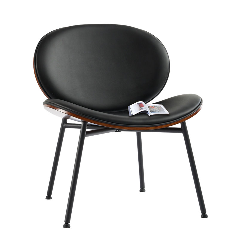Chaise en métal avec pieds en métal noir, Noir