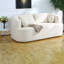 Canapé compact en chenille beige, style moderne pour les petits espaces