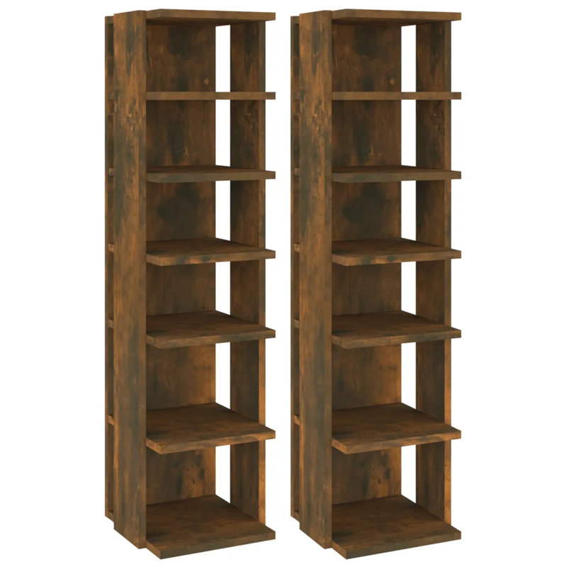 12 Pair Shoe Storage, Smoked Oak