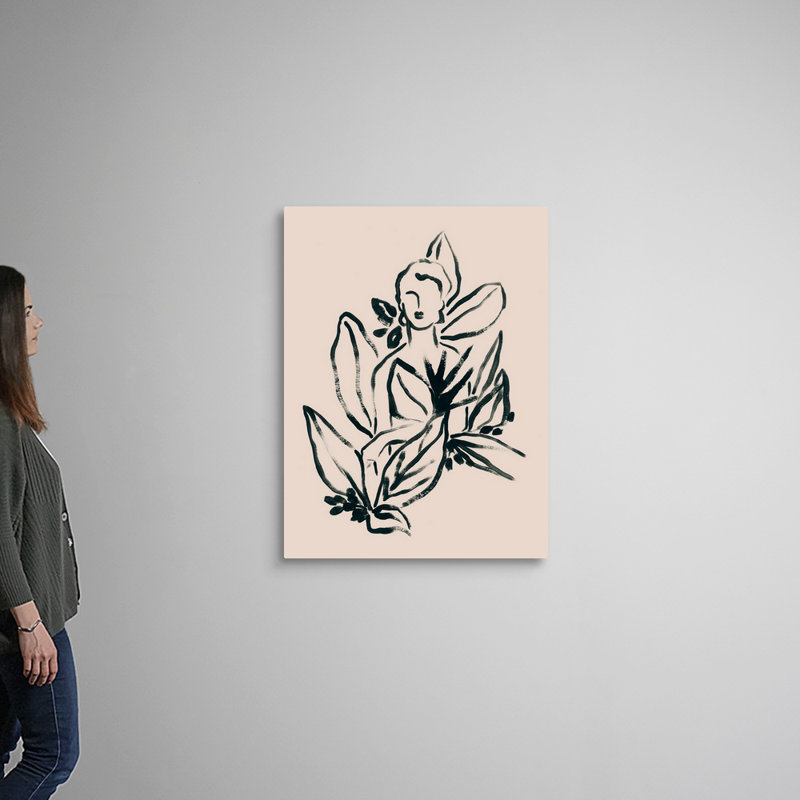 Foliage figure I, art mural sur toile, Toile tendue, H 40 po x l 30 po
