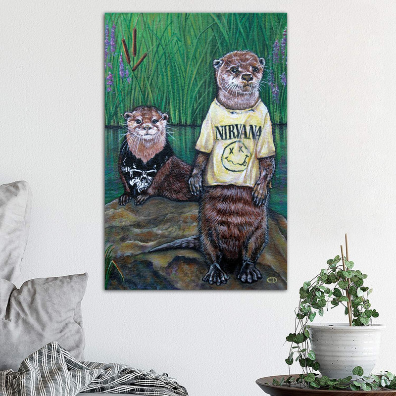 Generation X Otters by Cyndi Dodes - Wrapped Canvas Print, 66.04 cm H x 45.72 cm W x 3.175 cm D