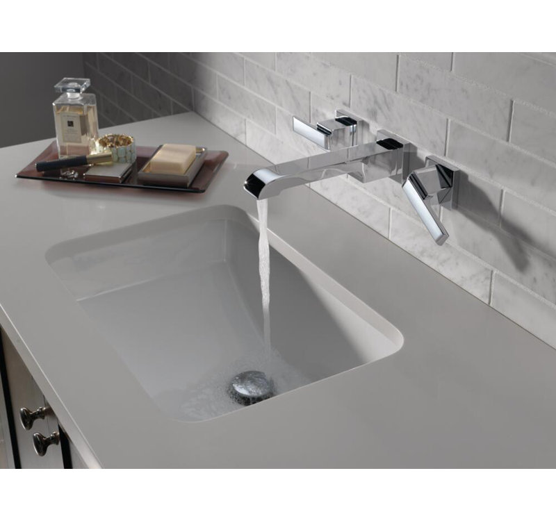Robinet de salle de bain mural Ara, Chrome
