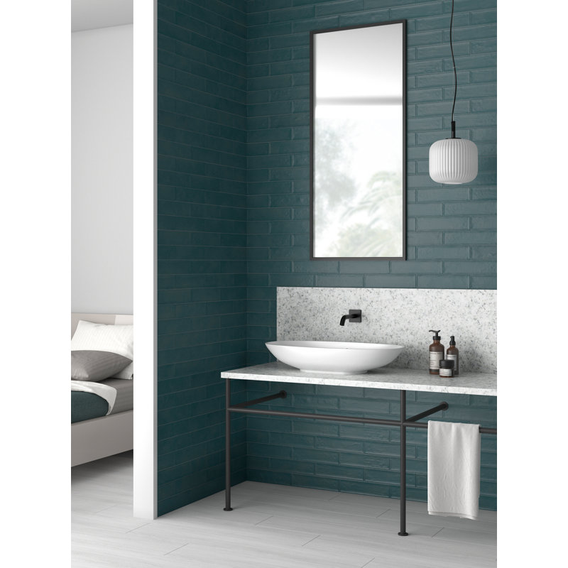 Raku 3 In. X 12 In. Matte Ceramic Wall Tile (6.3 Sq. Ft./Case), Blue 