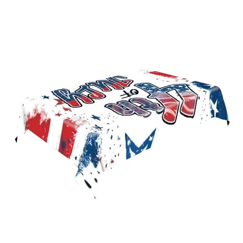 Retro 4th of July Tablecloth 60 x 120 inch Independence Day for Patriotic Home Decor