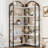 Arched Corner Bookshelf, 68.5" Tall 5-Tier Industrial Wood & Metal Bookcase, Space-Saving Storage Display Shelf-918527303