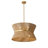 8-Light E12 White Rattan-Metal Chandelier, Dimmable, Adjustable Height, ETL Listed