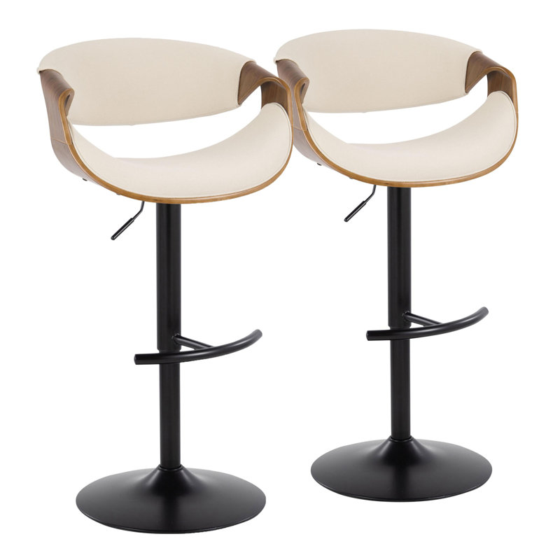 Tabouret de bar Curvo, Crème / Noir