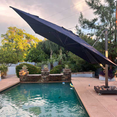 WInon 156'' Square Cantilever Umbrella Stand Included,Navy