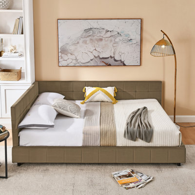 Queen Size Upholstered Tufted Bed Frame, Sofa Bed Frame, Queen Size Bed