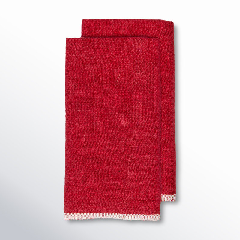 Chunky Linen Dish Cloth, Red