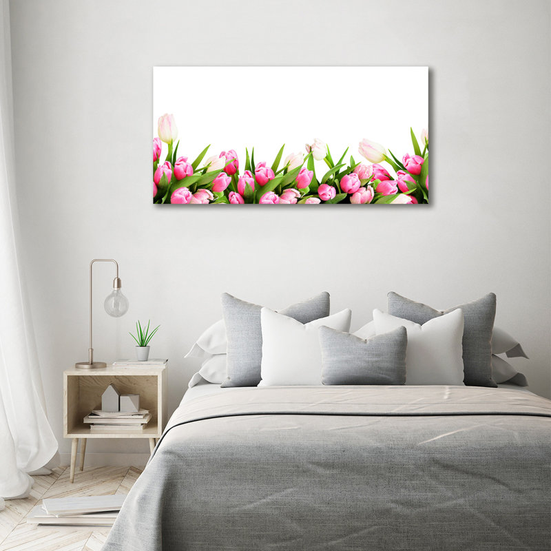 Pink Tulips - Wrapped Canvas Print, Canvas, 70cm H x 140cm W