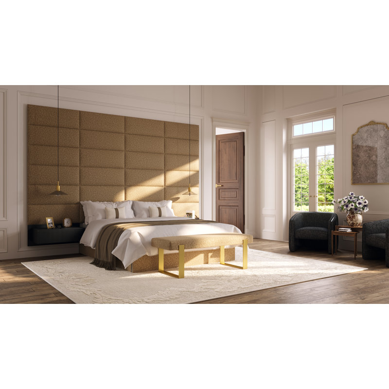 Sapan Upholstered Headboard, King, Velvet Micro Fiber Sand Storm