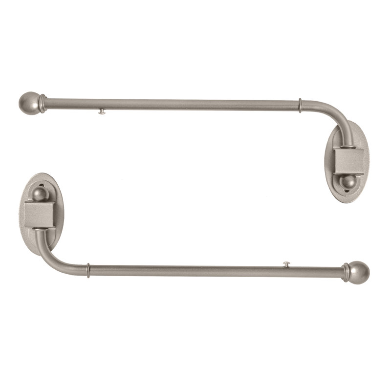 Leasie Adjustable Single Curtain Rod, Pewter