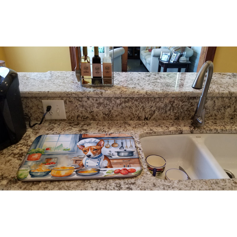 Basenji The Chef Dish Drying Mat