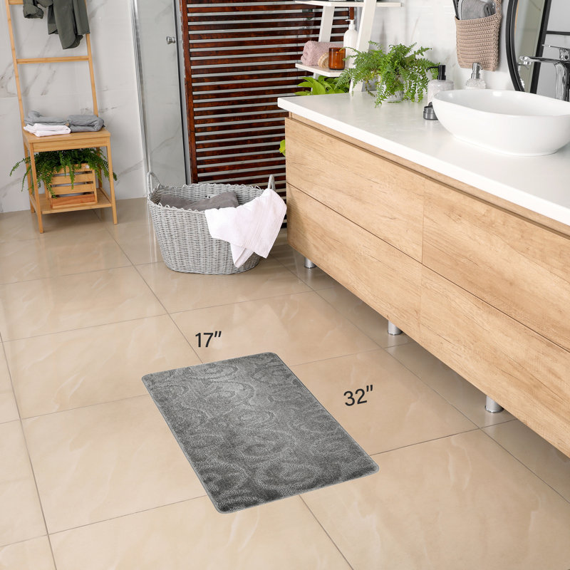 Tapis de cuisine Design, Rectangle 1 pi 5 po x 2 pi 8 po, gris