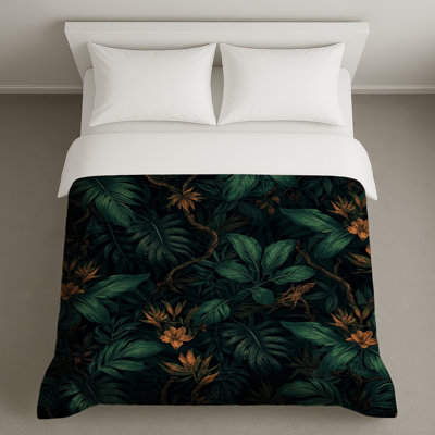 Housses de couette à feuilles et fleurs tropicales