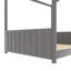 Lit en velours avec toit, structure en bois de pin, lit d'enfant semi-fermé pour chambre à coucher-1118324515-1118324573