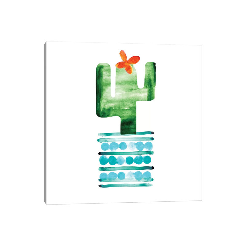 Colourful Cactus II 1 Piece Wrapped Canvas Painting, 45.72 cm H x 45.72 cm W