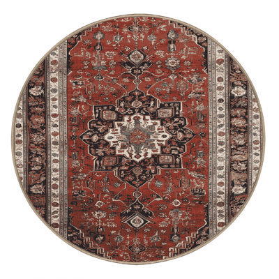 Machine Washable Persian Brown Area Rug