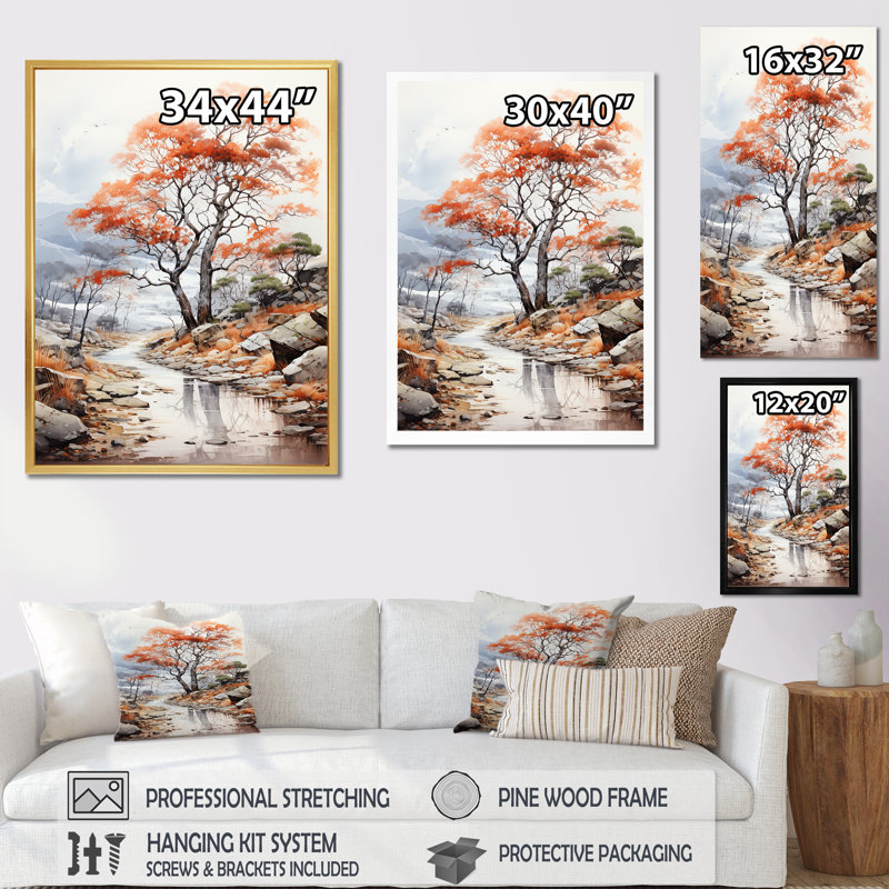 Impression abstraite d'un chêne mystique sur toile, Toile tendue, H 20 po x l 12 po