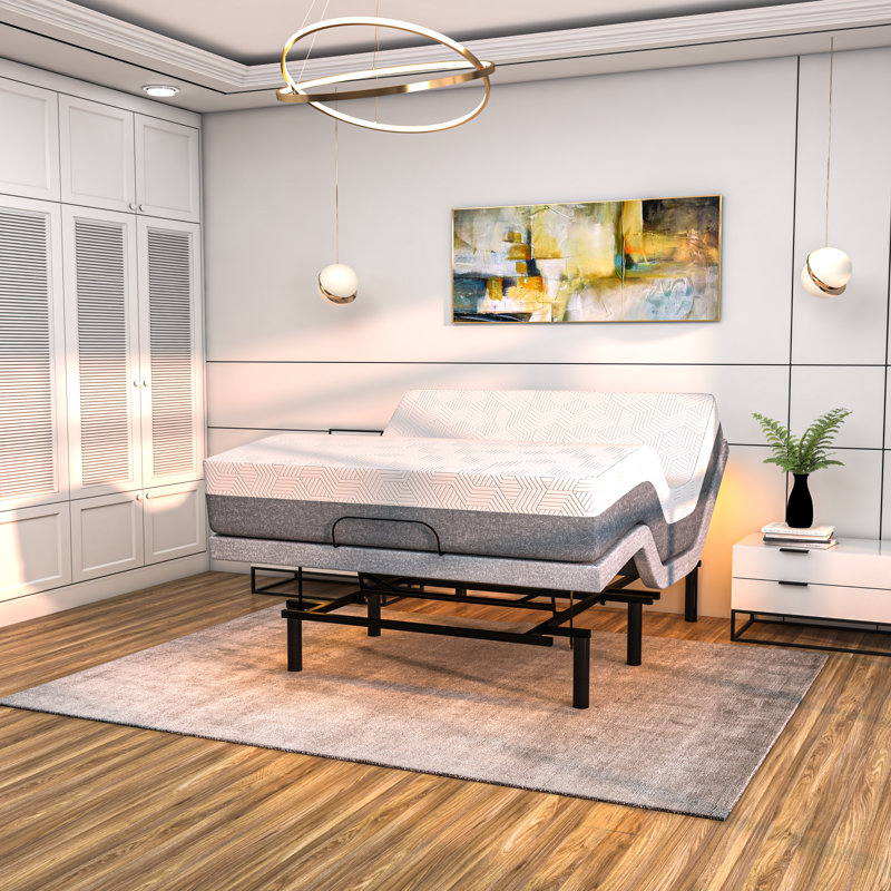 Maclaine Adjustable Bed with Massage, USB, Bluetooth, Wireless Remote, 12 Inches Mattress Included, Full