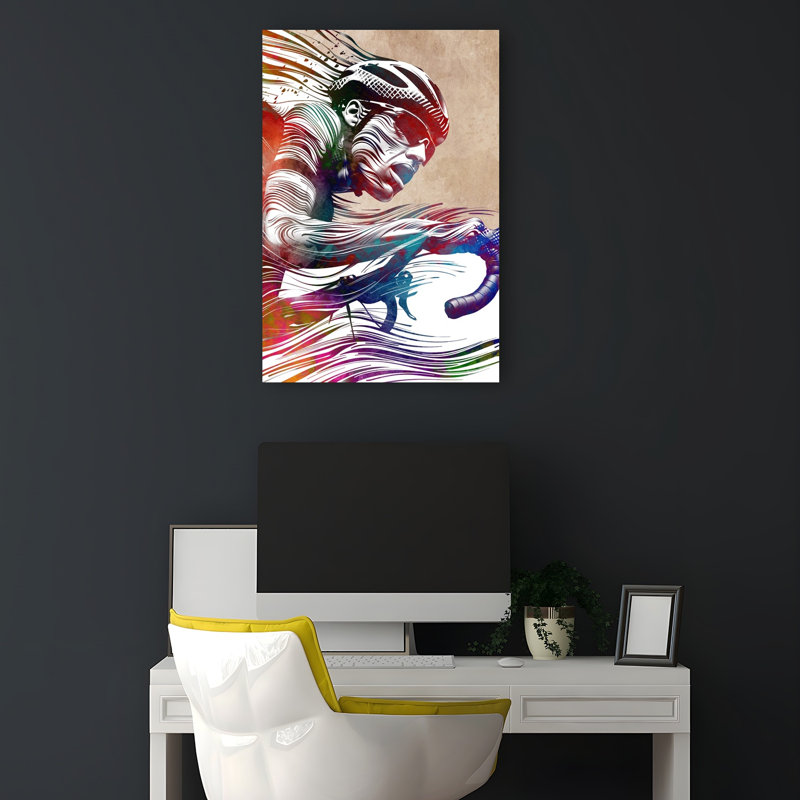 «Intense Cycling Motion», impression d'art énergétique abstrait coloré, H 18 po x l 12 po