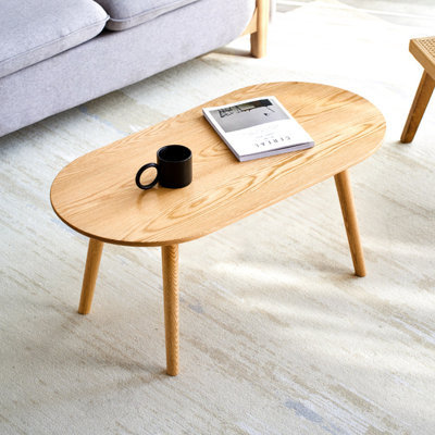 Solid Wood Coffee Table North American Oak Contemporary Design Easy Assembly Suitable for Living Room Modern Home Decor